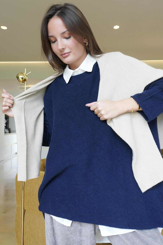 Conrad Oversized Boxy Knit Navy